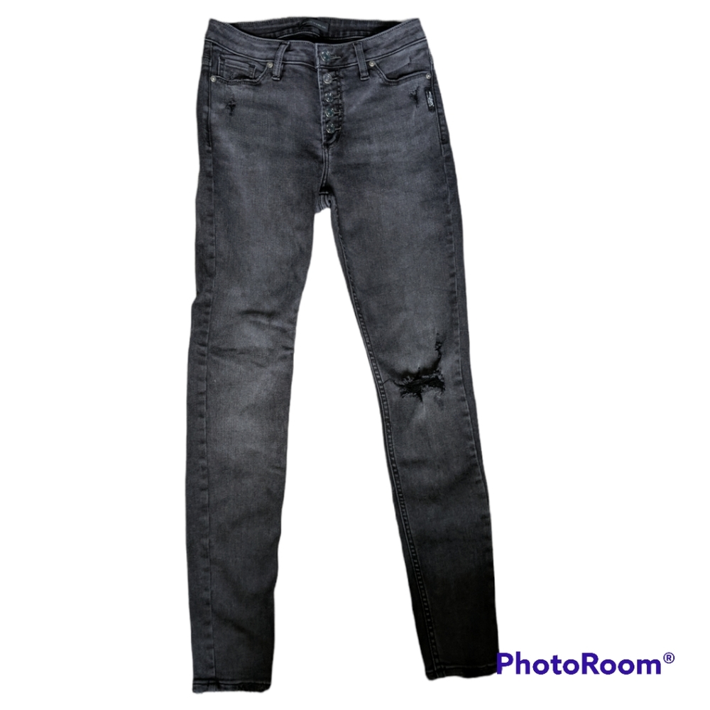 Silver Jeans Robson High Rise Faded Black Jegging 27